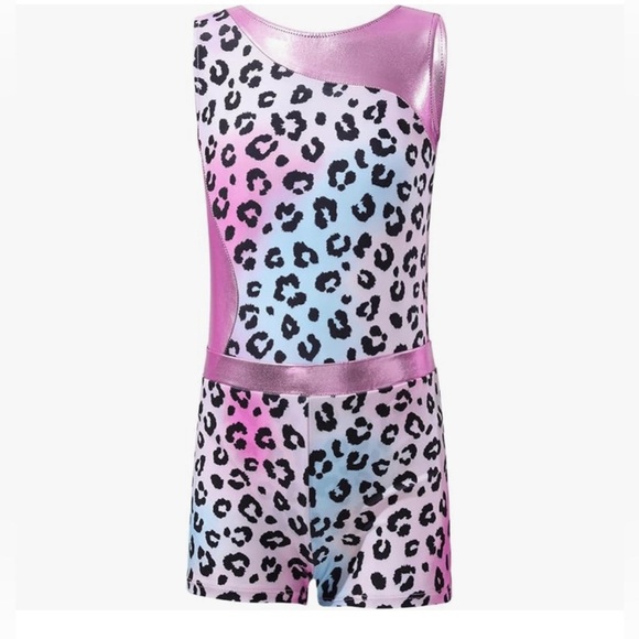 NWT- Girls 12 -2 piece leopard print swimsuit⭐️ bodysuit, or gymnastics🔥 leotard - Picture 10 of 11
